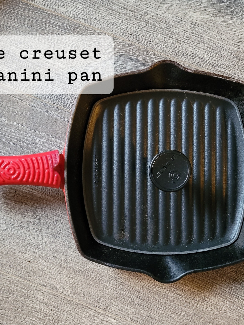 Le Creuset Red Handle Panini Grill Pan - Cast Iron Pan